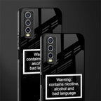 warning sign black edition glass case for vivo y20i vivo y20t image-2