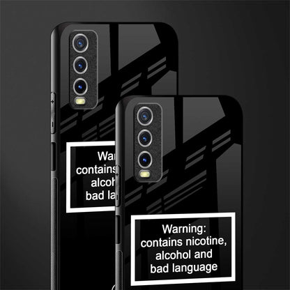 warning sign black edition glass case for vivo y12s image-2
