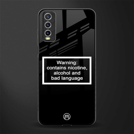 warning sign black edition glass case for vivo y20 image