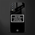 warning sign black edition glass case for vivo y20i vivo y20t image