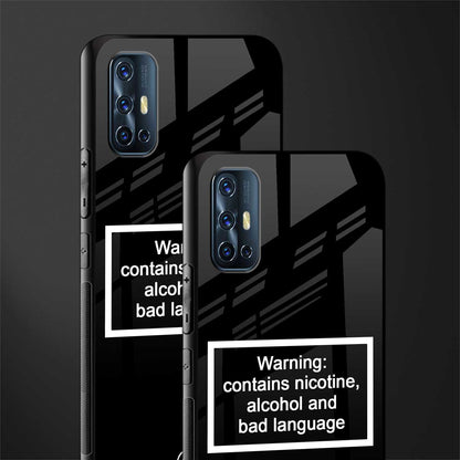 warning sign black edition glass case for vivo v17 image-2
