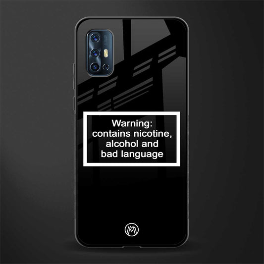 warning sign black edition glass case for vivo v17 image