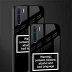 warning sign black edition glass case for oppo f15 image-2
