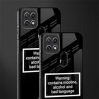 warning sign black edition glass case for oppo a15s image-2