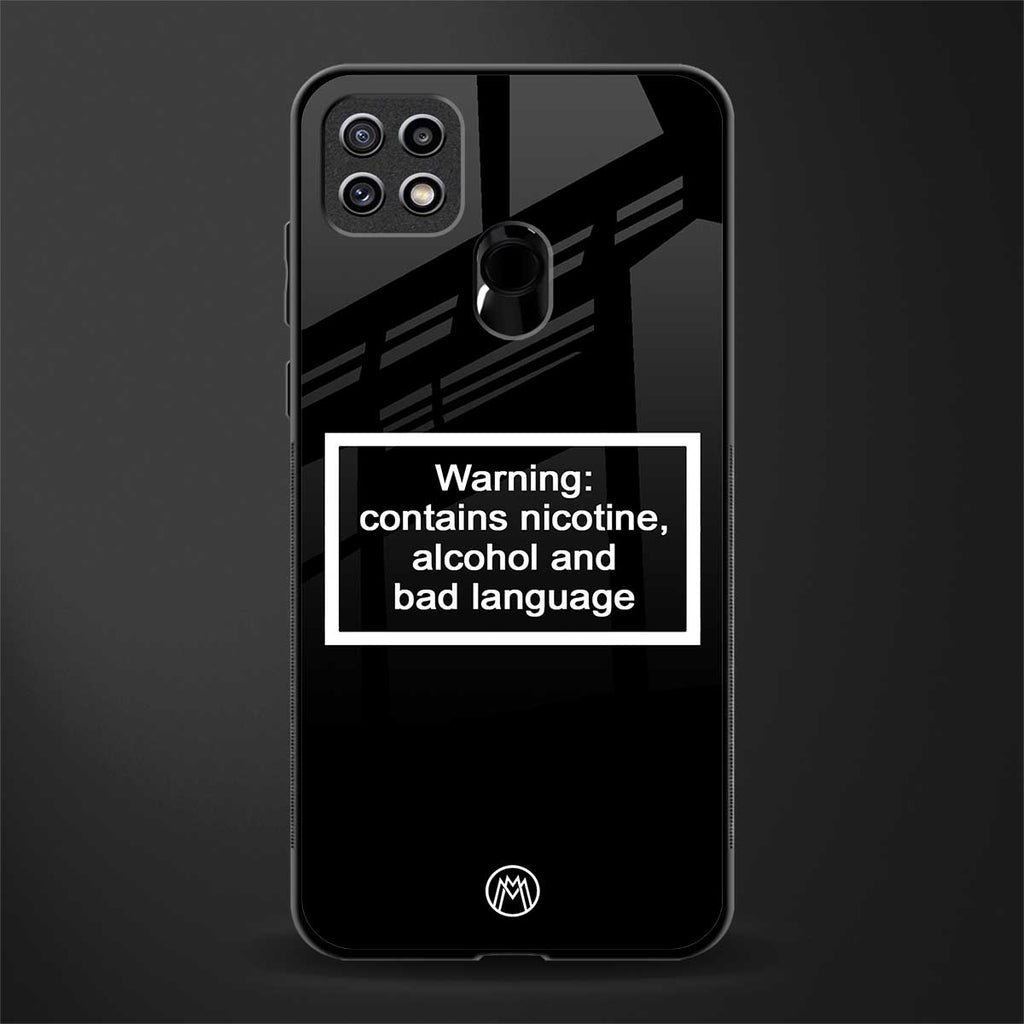 warning sign black edition glass case for oppo a15 image