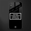 warning sign black edition glass case for redmi 9a image