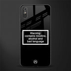warning sign black edition glass case for redmi 9a image