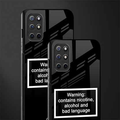 warning sign black edition glass case for oneplus 8t image-2