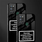 warning sign black edition glass case for realme 7i image-2