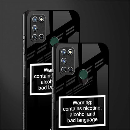 warning sign black edition glass case for realme 7i image-2