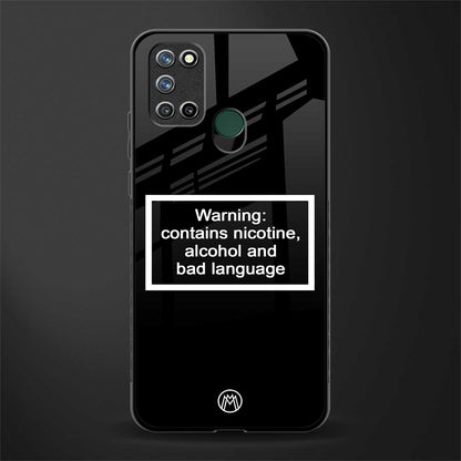 warning sign black edition glass case for realme 7i image