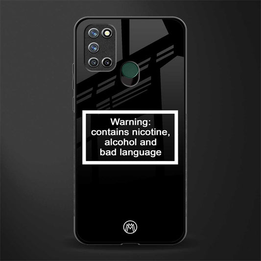 warning sign black edition glass case for realme 7i image