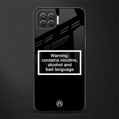 warning sign black edition glass case for oppo f17 image
