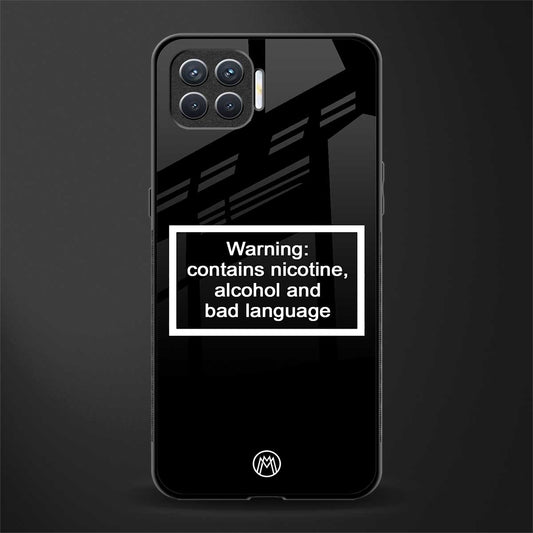 warning sign black edition glass case for oppo f17 image