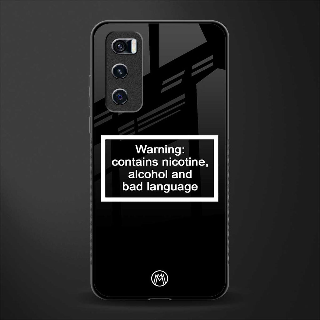 warning sign black edition glass case for vivo v20 se image