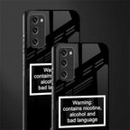 warning sign black edition glass case for samsung galaxy s20 fe image-2