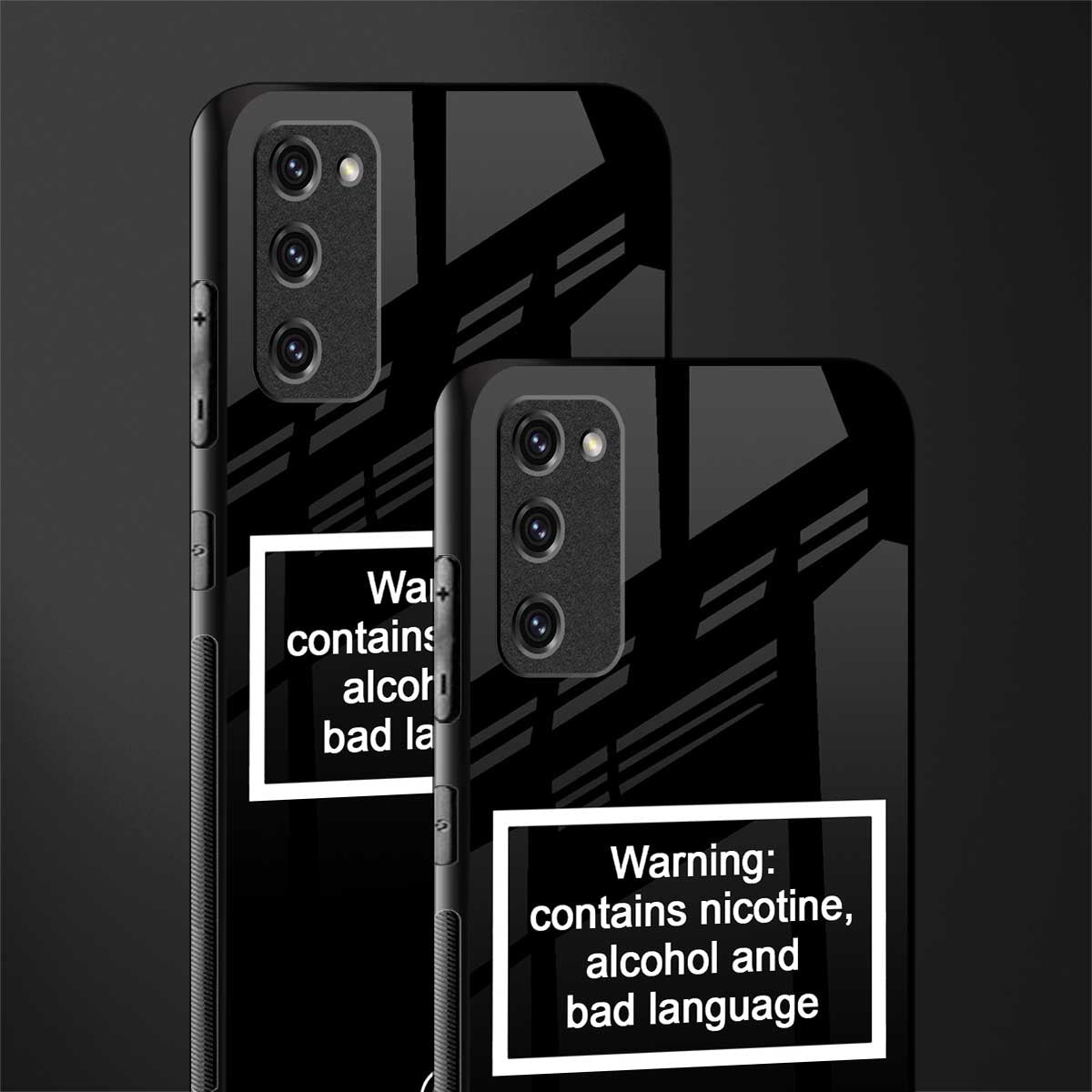 warning sign black edition glass case for samsung galaxy s20 fe image-2
