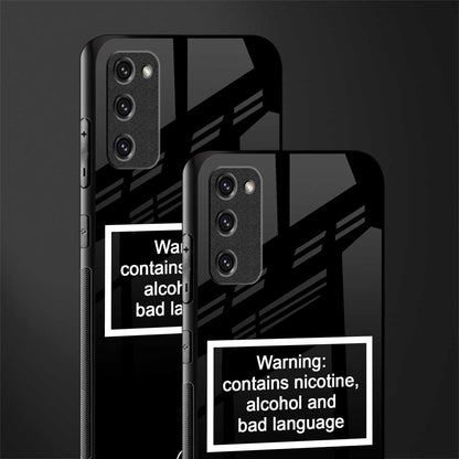 warning sign black edition glass case for samsung galaxy s20 fe image-2