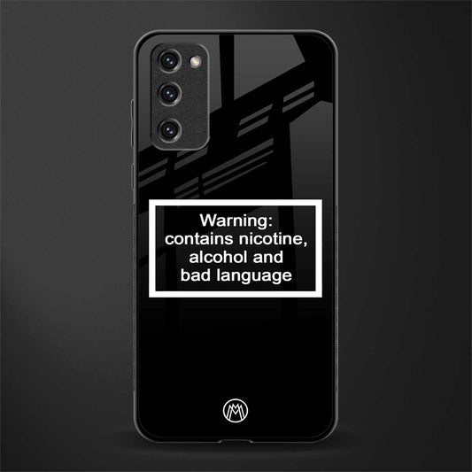 warning sign black edition glass case for samsung galaxy s20 fe image