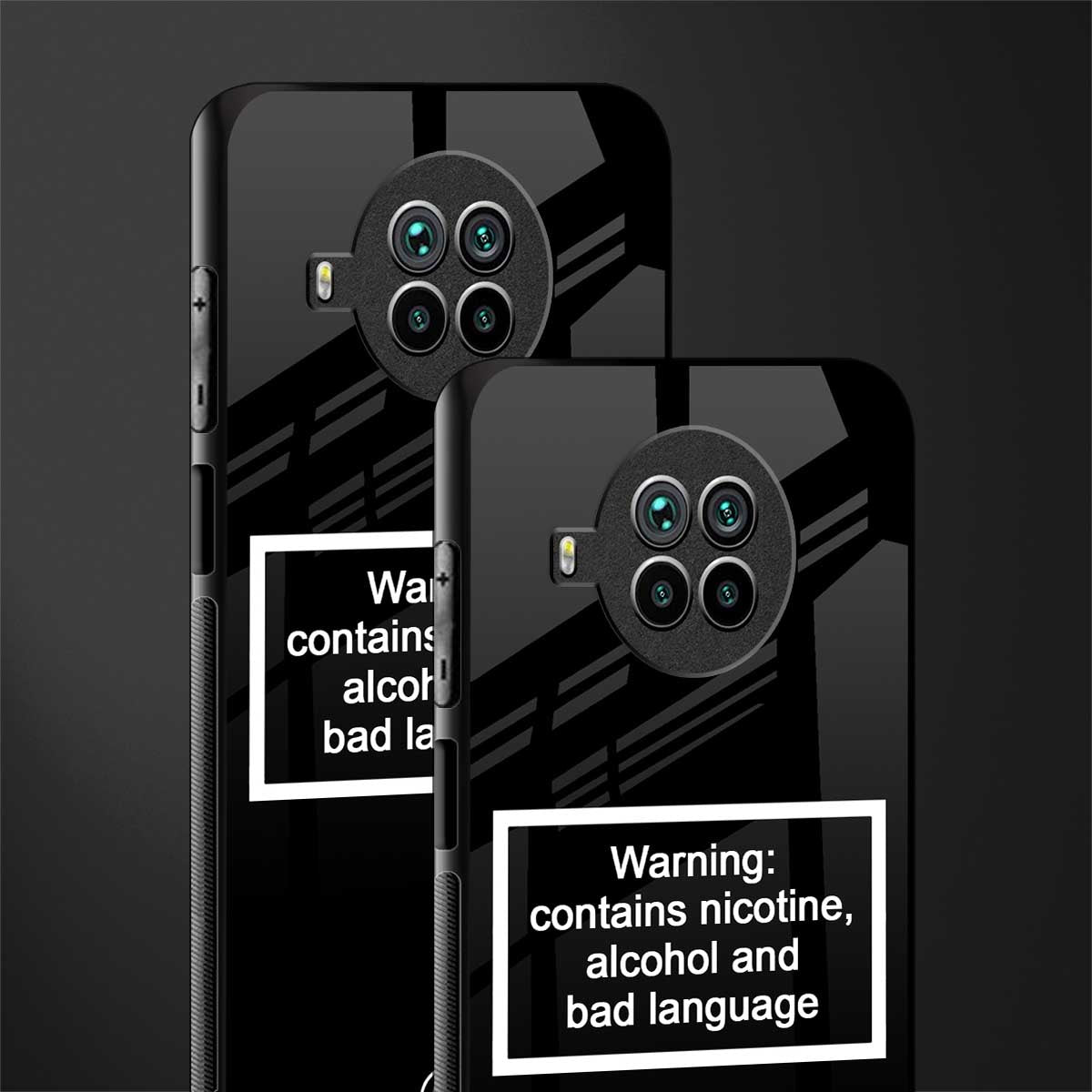 warning sign black edition glass case for mi 10i image-2