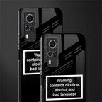 warning sign black edition glass case for vivo y51 image-2