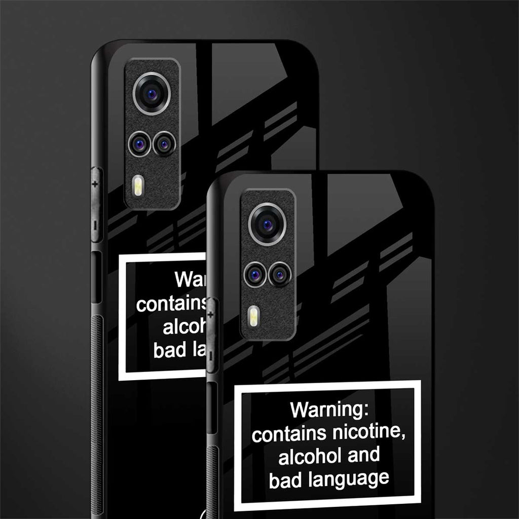 warning sign black edition glass case for vivo y53s image-2