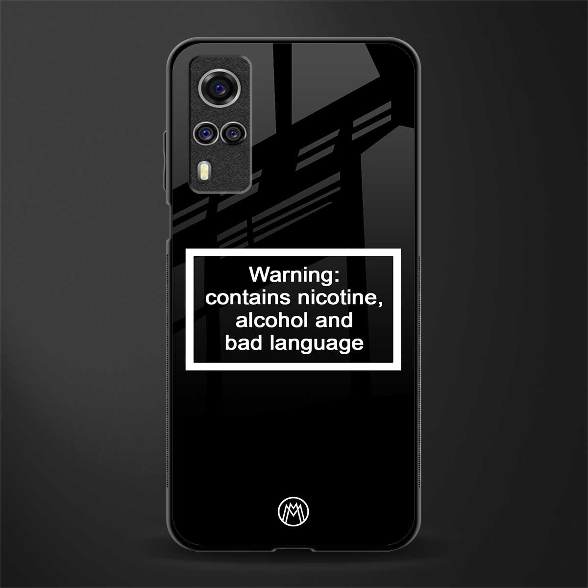 warning sign black edition glass case for vivo y31 image