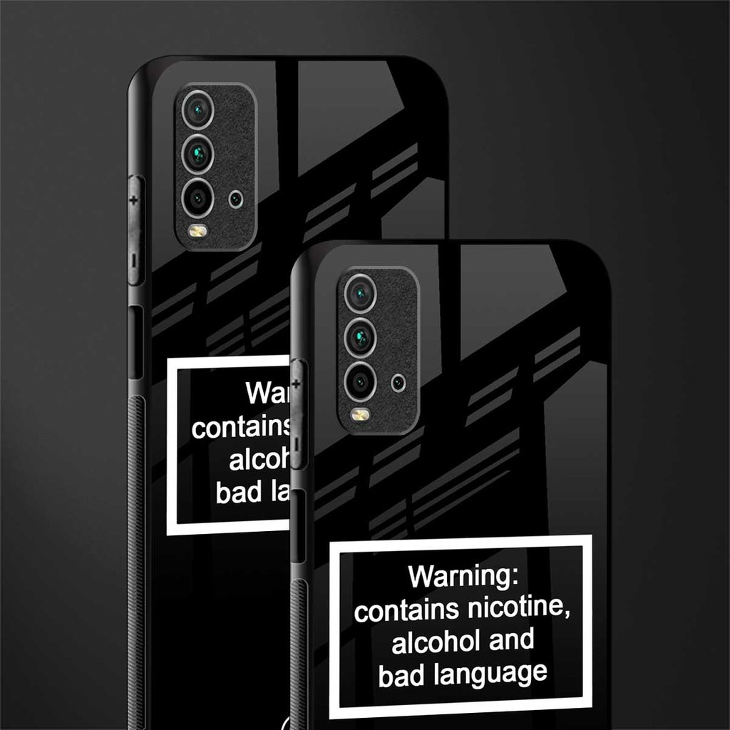 warning sign black edition glass case for redmi 9 power image-2