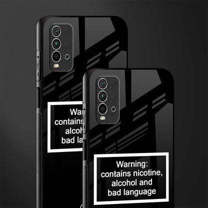 warning sign black edition glass case for redmi 9 power image-2