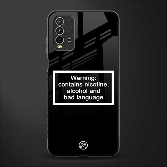 warning sign black edition glass case for redmi 9 power image