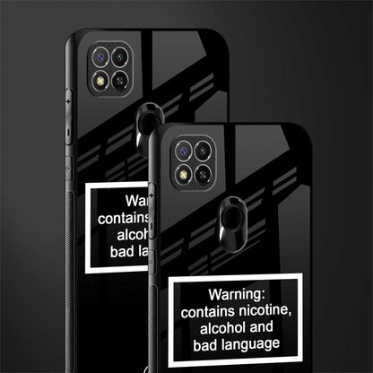 warning sign black edition glass case for poco c31 image-2