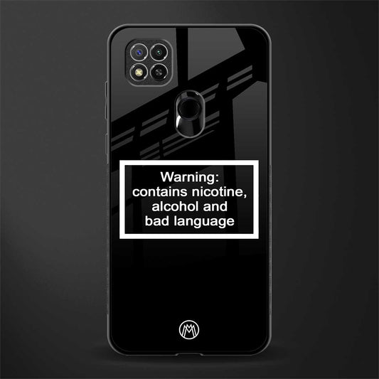 warning sign black edition glass case for redmi 9 image