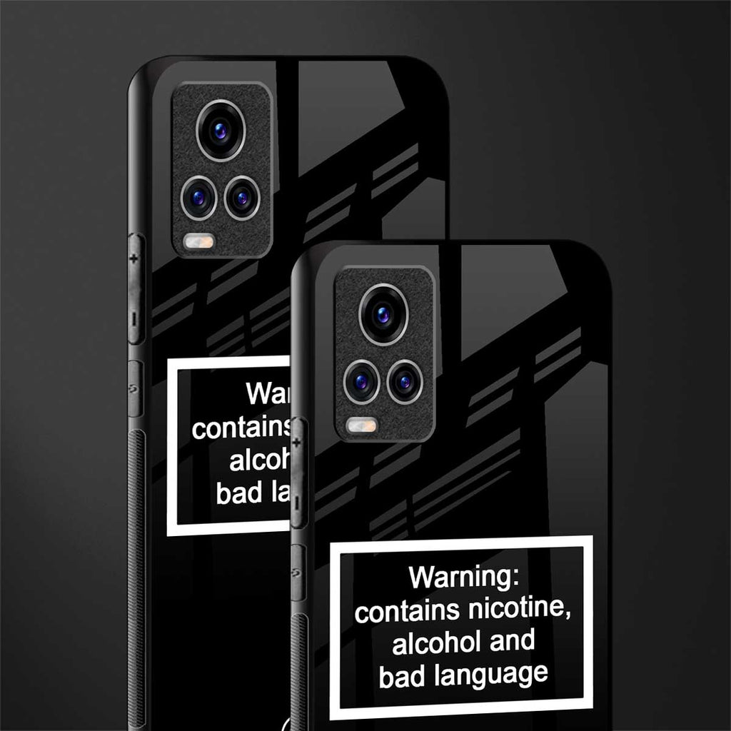 warning sign black edition glass case for vivo v20 pro image-2