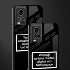 warning sign black edition glass case for vivo v20 pro image-2