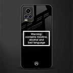 warning sign black edition glass case for vivo v20 pro image