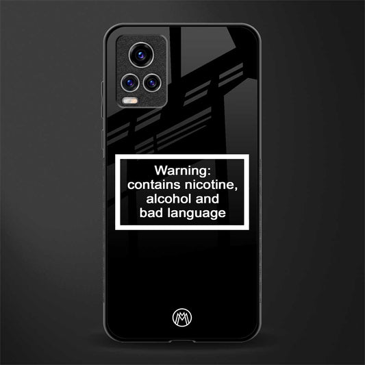 warning sign black edition glass case for vivo v20 pro image