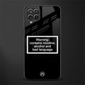 warning sign black edition glass case for samsung galaxy a12 image