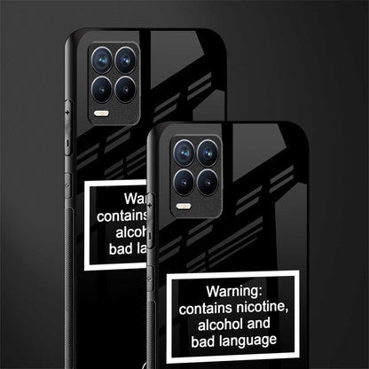 warning sign black edition glass case for realme 8 pro image-2