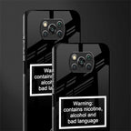 warning sign black edition glass case for poco x3 image-2