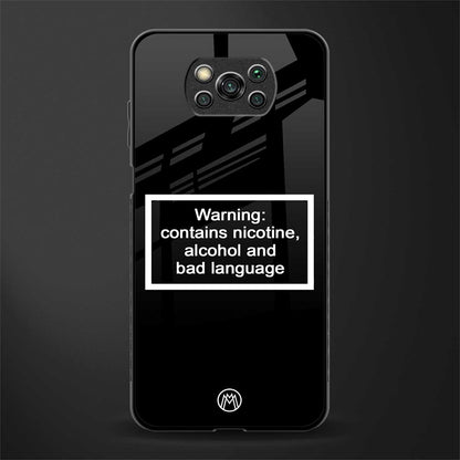 warning sign black edition glass case for poco x3 image