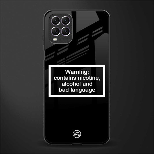 warning sign black edition glass case for samsung galaxy f62 image