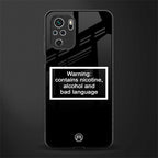 warning sign black edition glass case for redmi note 10 image