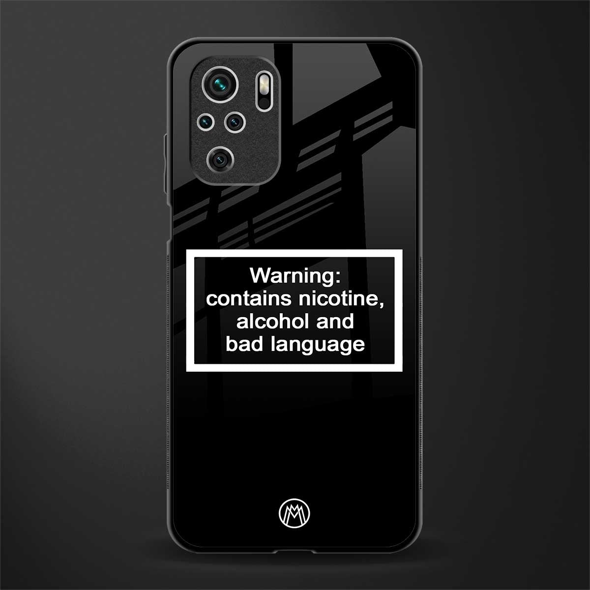 warning sign black edition glass case for redmi note 10 image