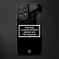 warning sign black edition glass case for samsung galaxy a52s 5g image