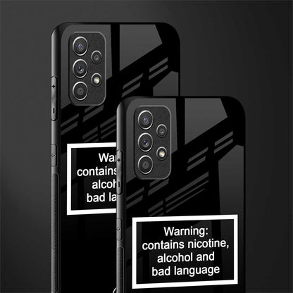 warning sign black edition glass case for samsung galaxy a32 4g image-2
