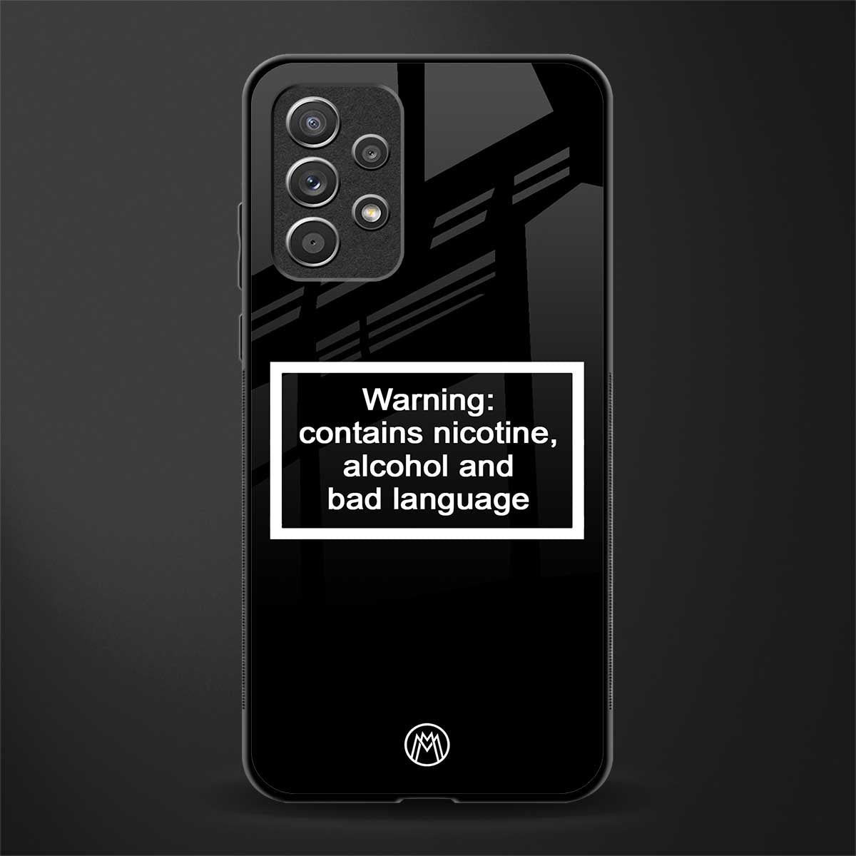 warning sign black edition glass case for samsung galaxy a32 4g image