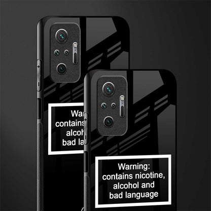 warning sign black edition glass case for redmi note 10 pro max image-2