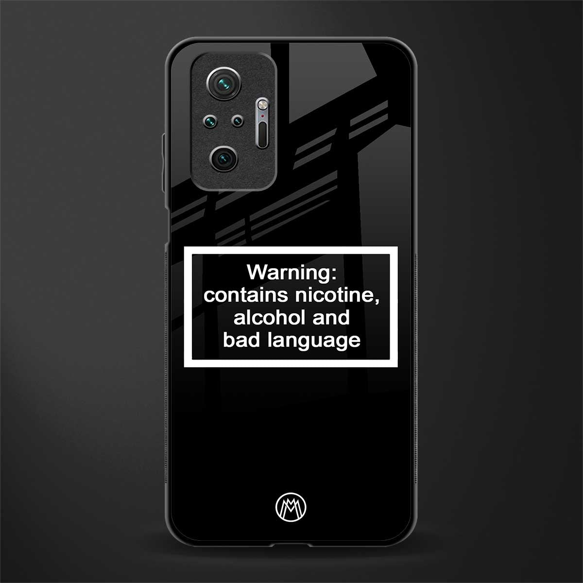 warning sign black edition glass case for redmi note 10 pro max image