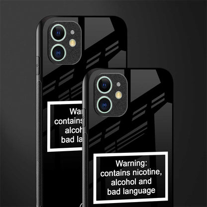 warning sign black edition glass case for iphone 12 image-2