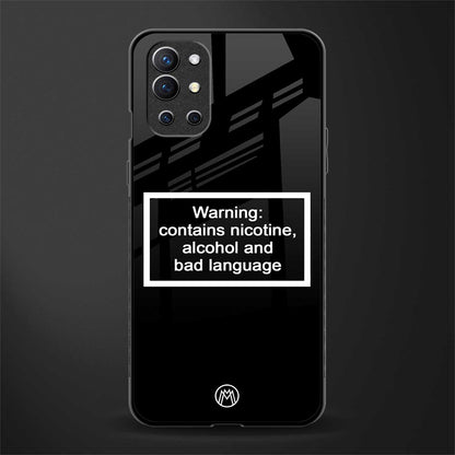 warning sign black edition glass case for oneplus 9r image
